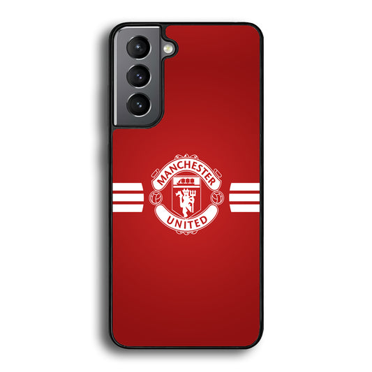Manchester United White Center Line Samsung Galaxy S21 Plus Case - Carneyforia