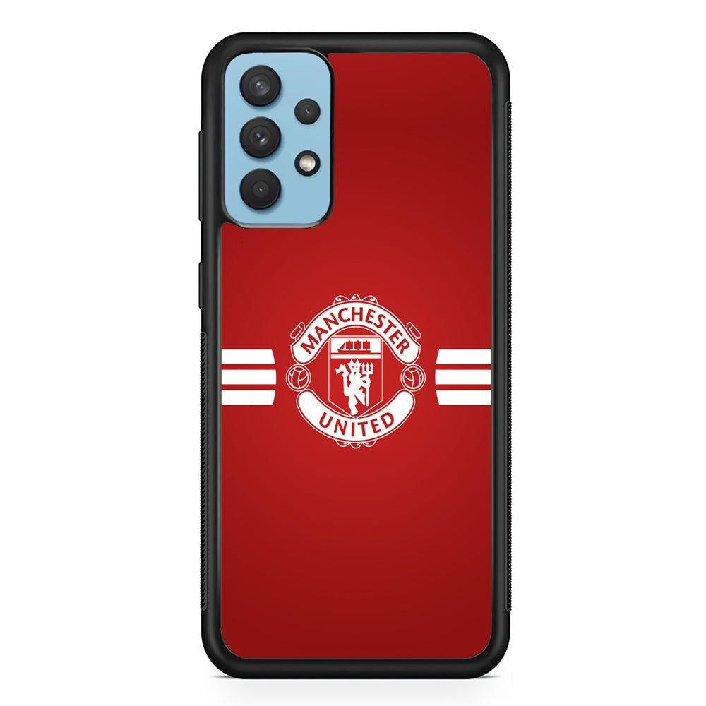 Manchester United White Center Line Samsung Galaxy A32 Case