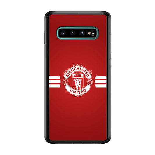 Manchester United White Center Line Samsung Galaxy S10 Case