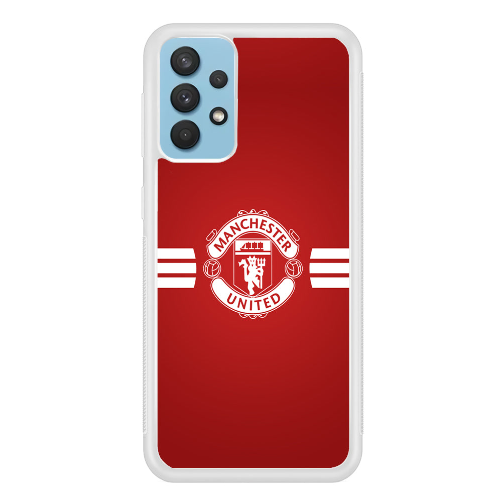 Manchester United White Center Line Samsung Galaxy A32 Case