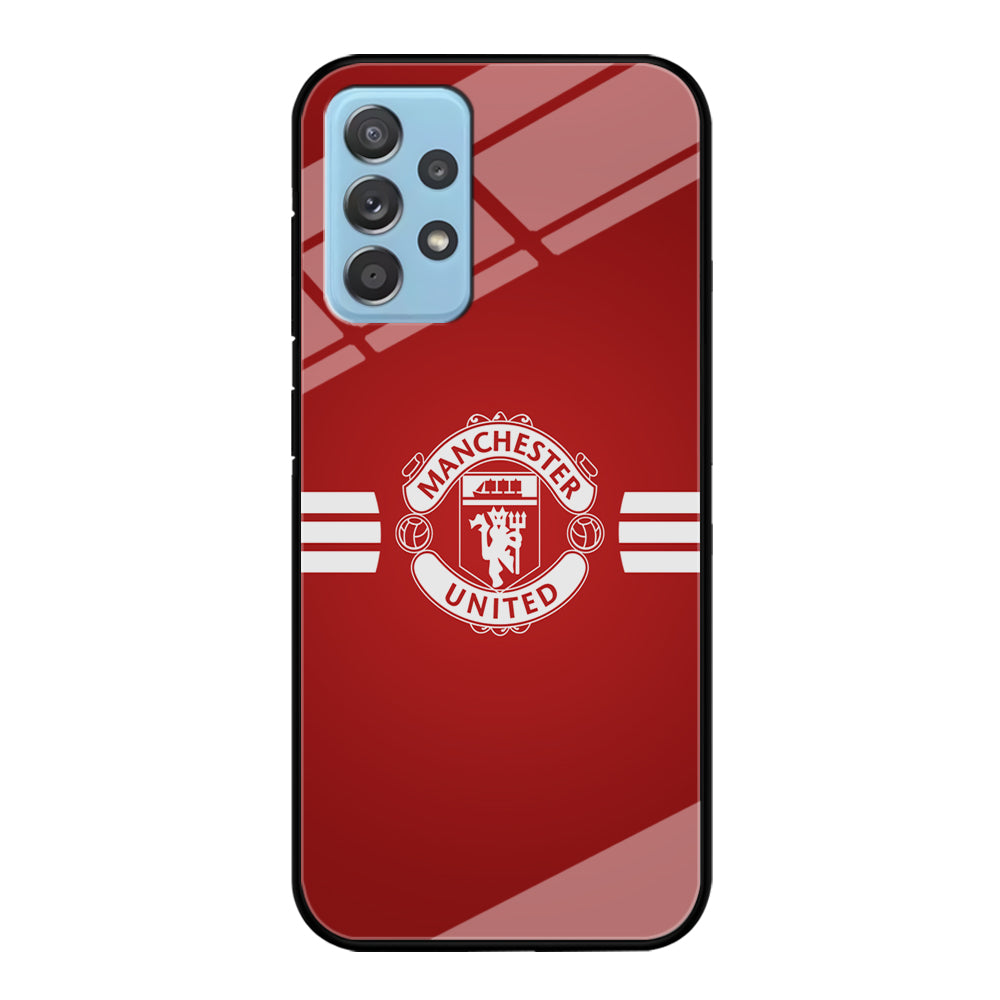 Manchester United White Center Line Samsung Galaxy A72 Case