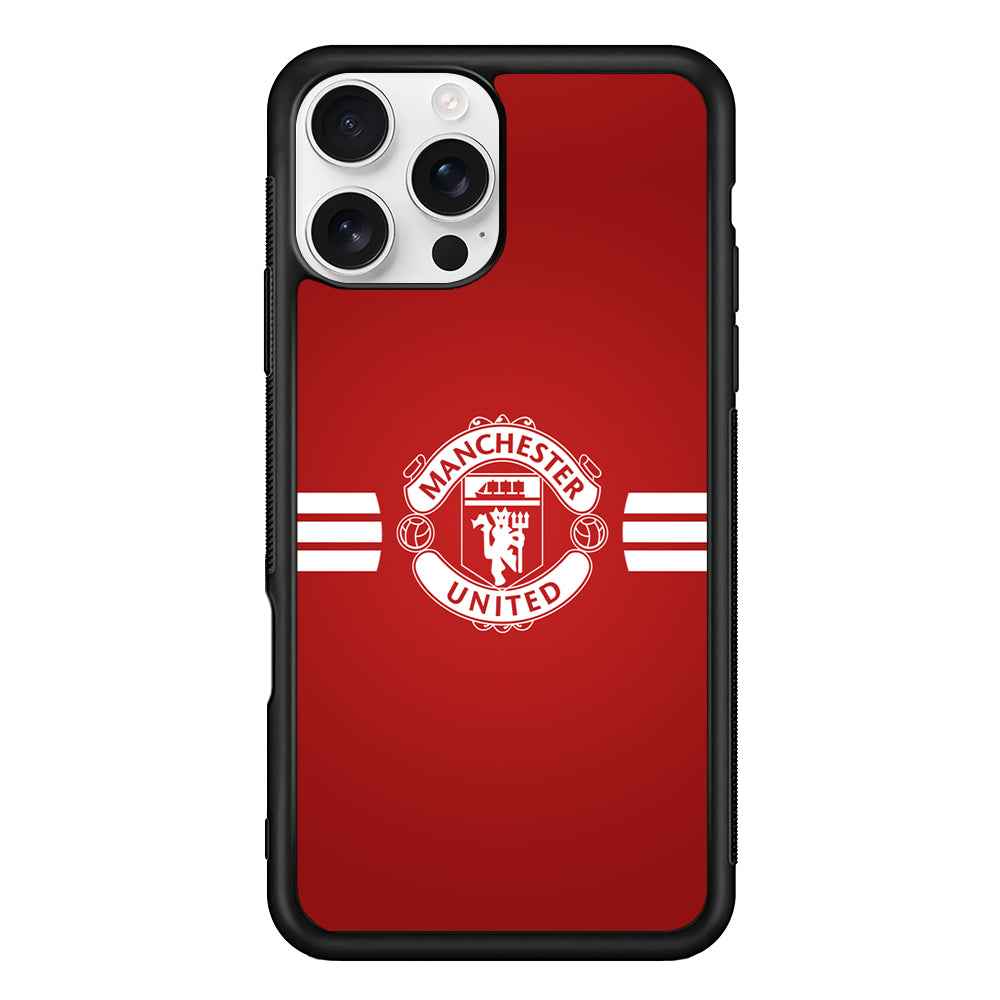 Manchester United White Center Line iPhone 16 Pro Case