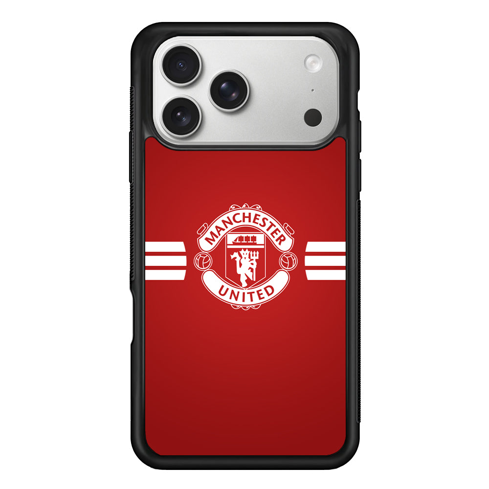 Manchester United White Center Line iPhone 17 Pro Case