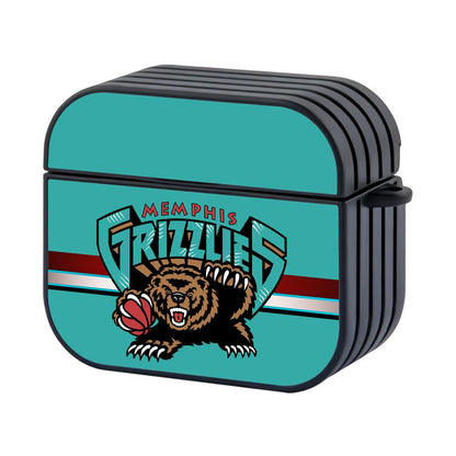 Memphis Grizzlies NBA Logo Over The Line Apple Airpods 4 Case Black
