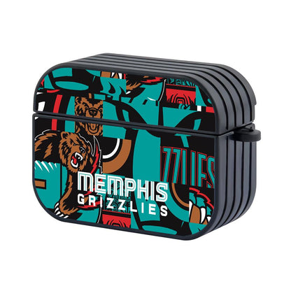 Memphis Grizzlies NBA The Bear Scream Art Mode Apple Airpods Pro 3 Case Black