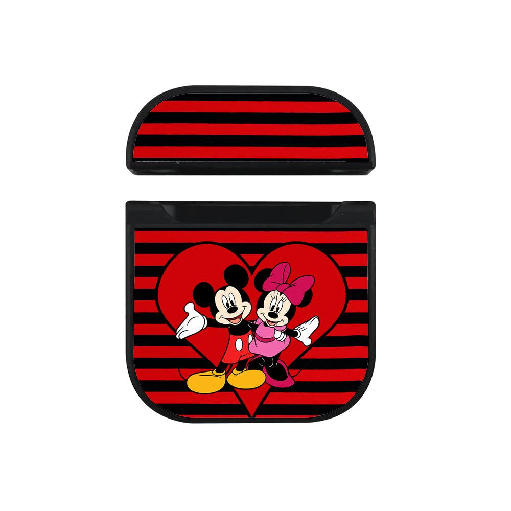Mickey Minnie Mouse in Heart Apple Airpods Case Black