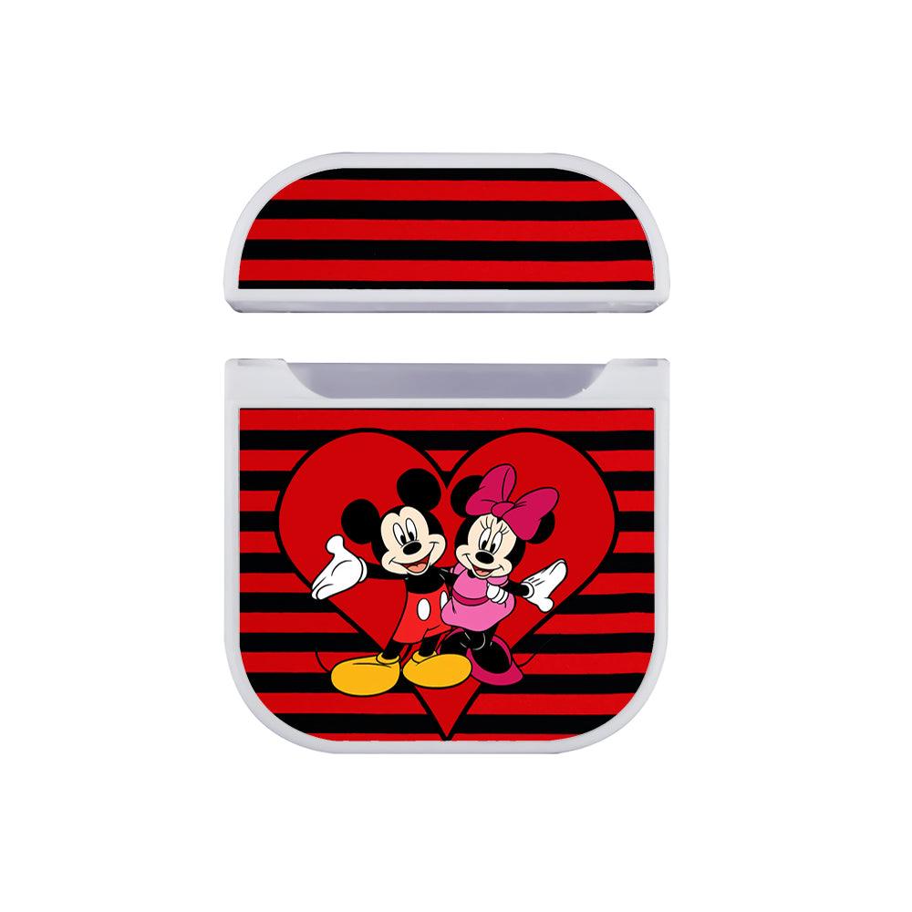 Mickey Minnie Mouse in Heart Apple Airpods Case White
