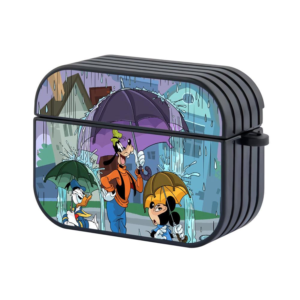Mickey Mouse Under Heavy Rain Apple Airpods Pro 3 Case Black
