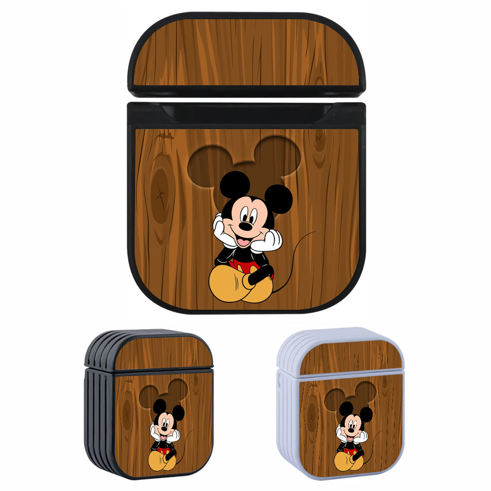 Mickey Wood Logo Apple Airpods Case