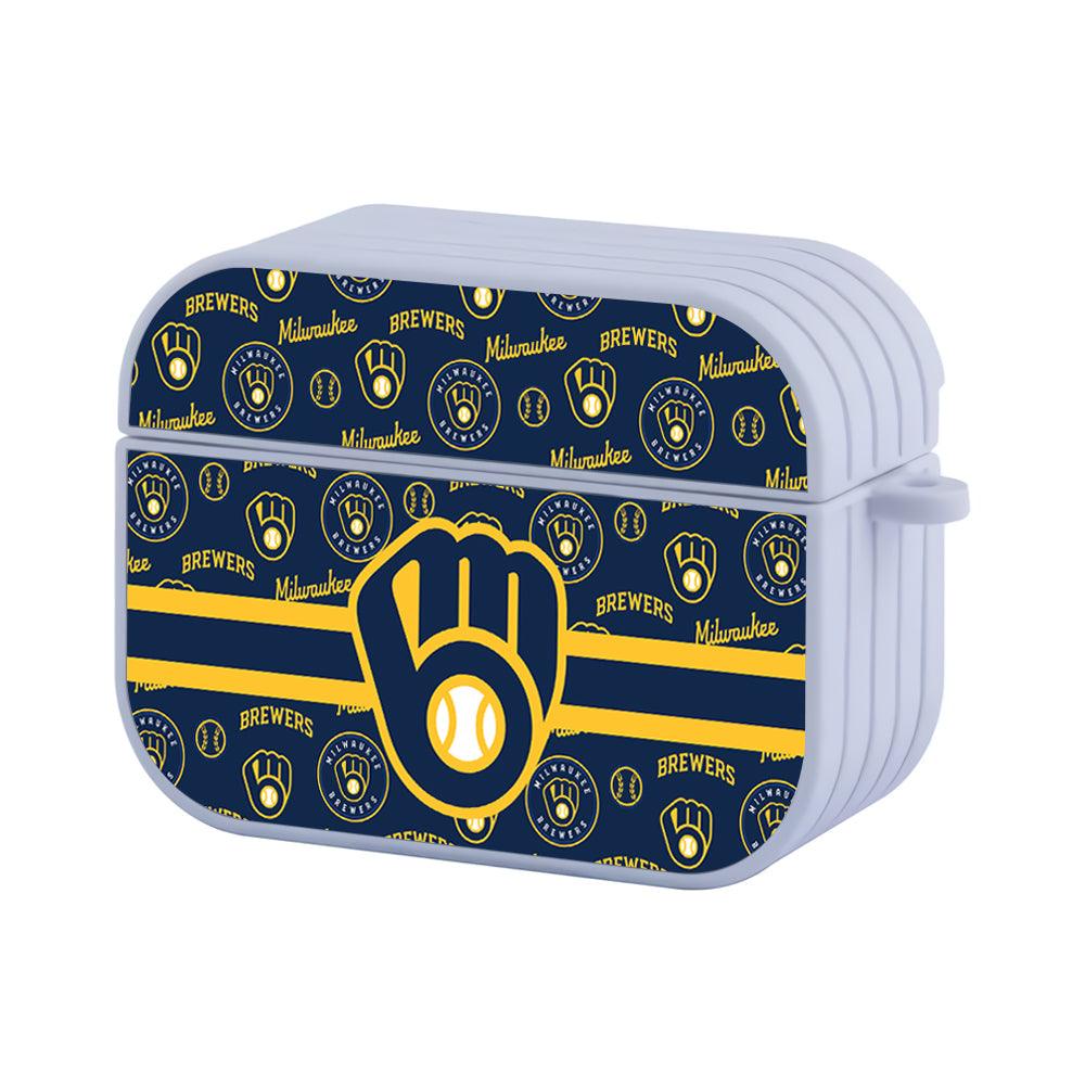 Milwaukee Brewers Blue Wall Patern Apple Airpods Pro Case White