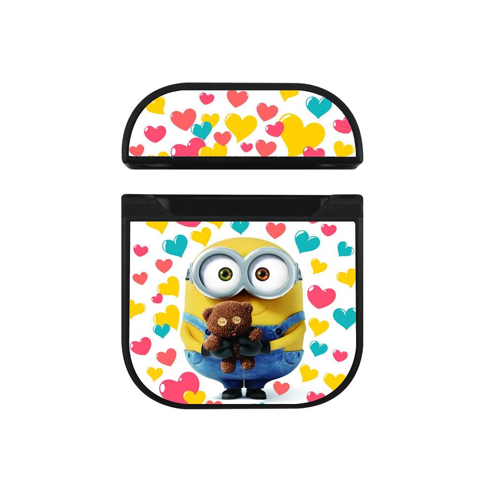 Minions Love Background Apple Airpods Case Black