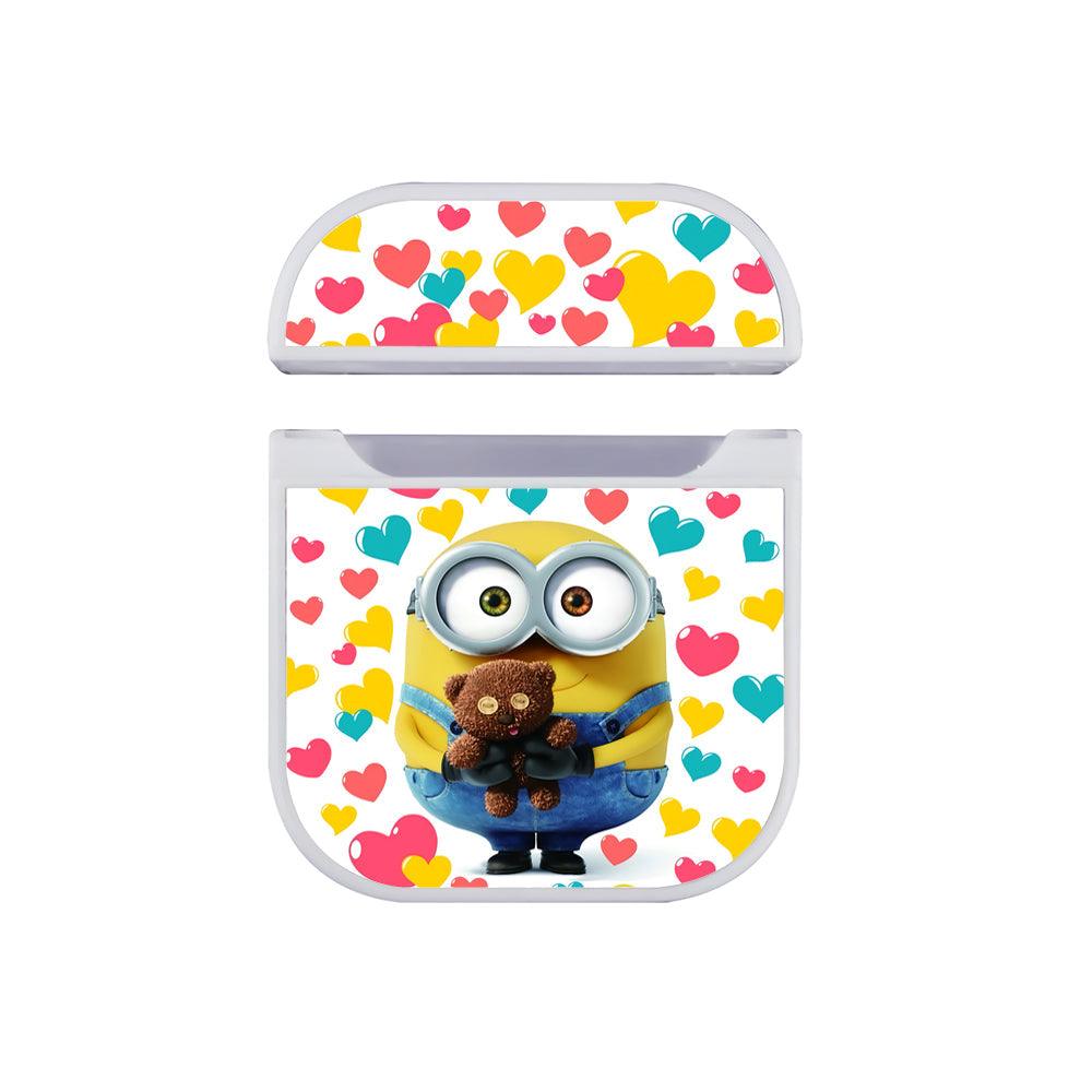 Minions Love Background Apple Airpods Case White