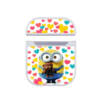 Minions Love Background Apple Airpods Case White