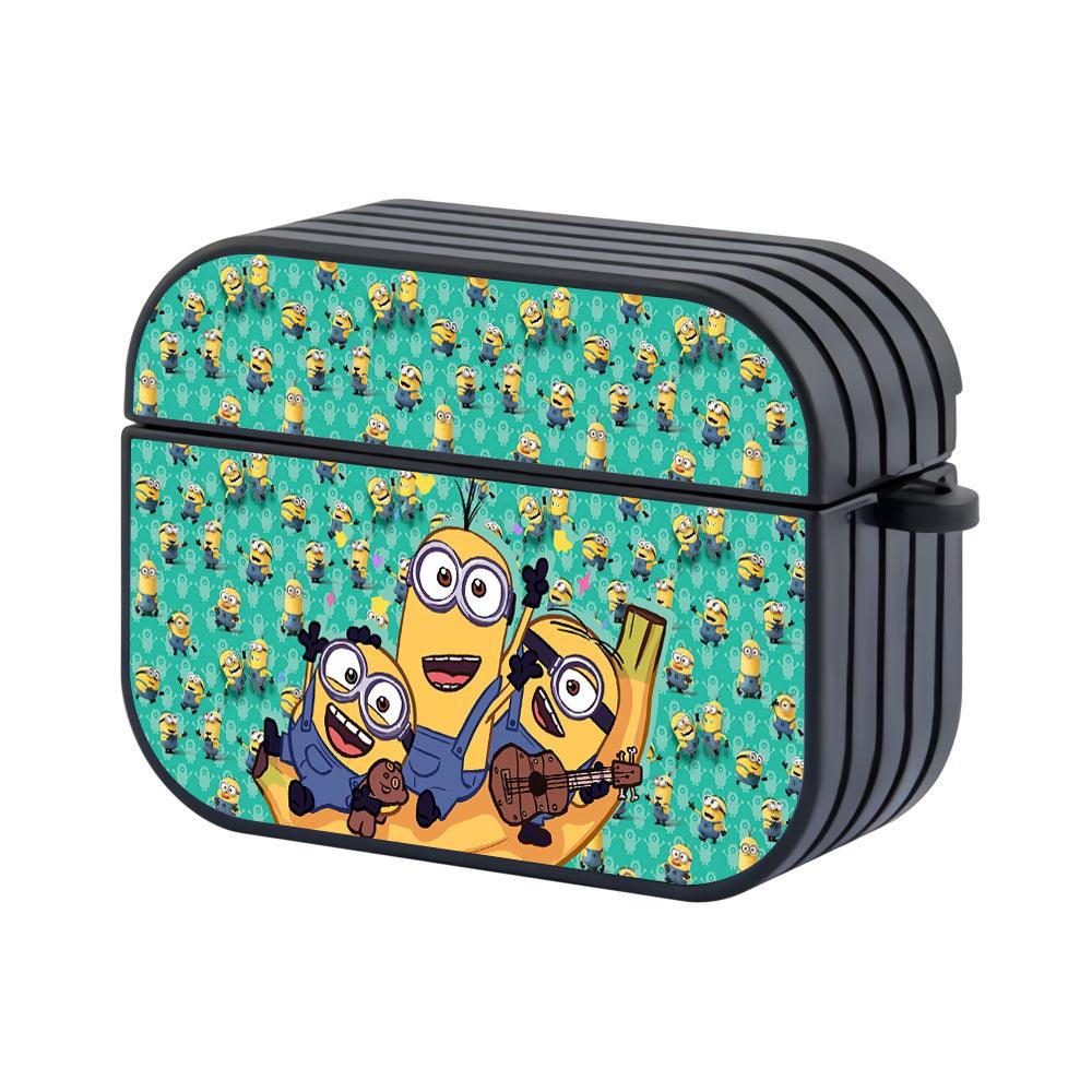 Minions Slide Together with Bananas Apple Airpods Pro 2 Case Black