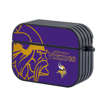 Minnesota Vikings NFL The Golden Line of SIlhouette Apple Airpods Pro Case Black