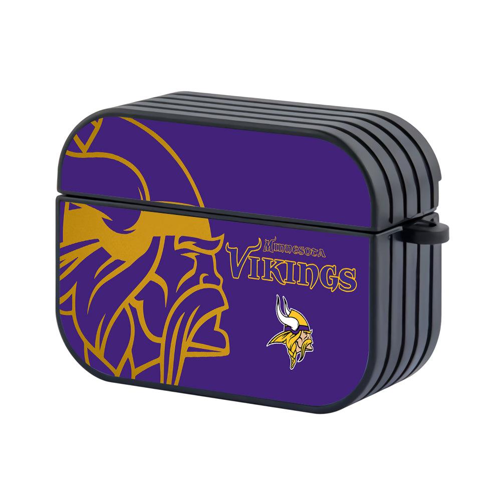 Minnesota Vikings NFL The Golden Line of SIlhouette Apple Airpods Pro 3 Case Black