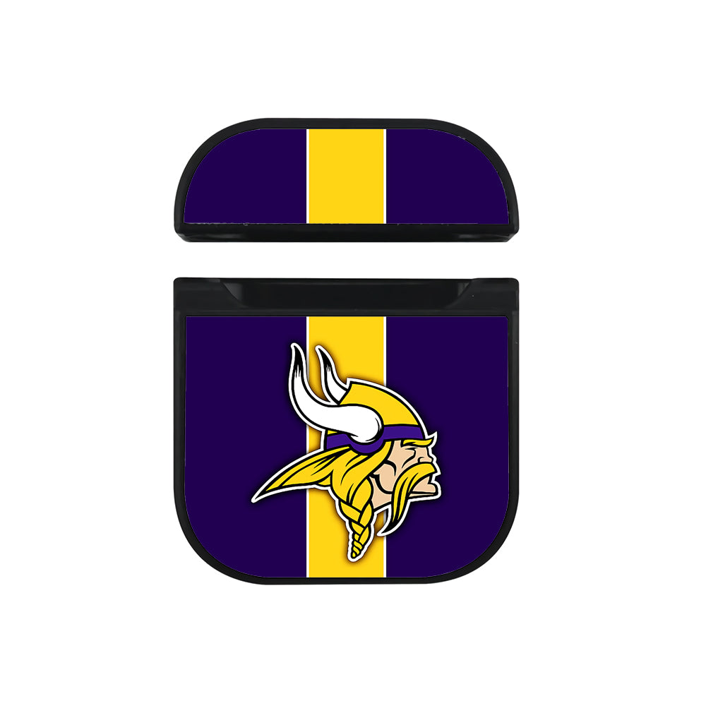 Minnesota Vikings Yellow Stripe Apple Airpods Case Black