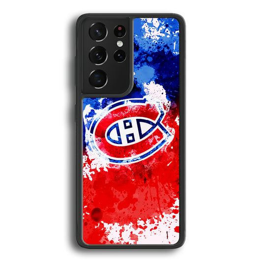 Montreal Canadiens Blue And Red Abstract Samsung Galaxy S21 Ultra Case