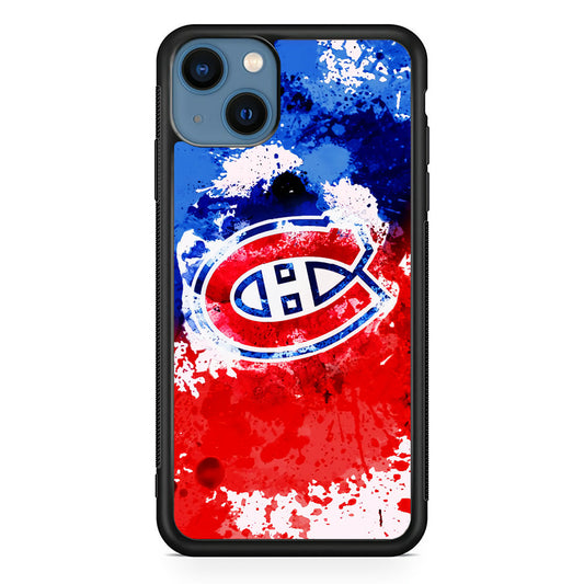 Montreal Canadiens Blue And Red Abstract iPhone 14 Plus Case - Carneyforia