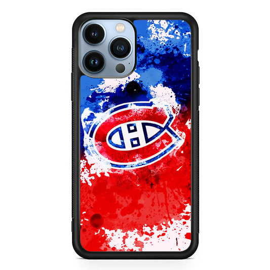 Montreal Canadiens Blue And Red Abstract iPhone 15 Pro Case - Carneyforia