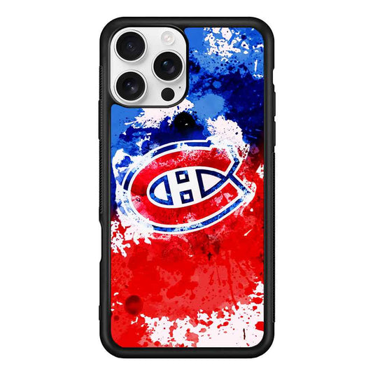 Montreal Canadiens Blue And Red Abstract iPhone 16 Pro Max Case