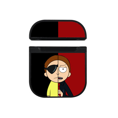 Morty Two Side Apple Airpods Case Black