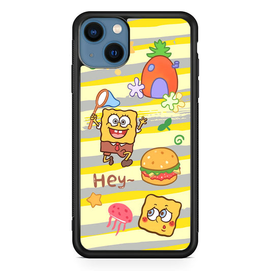 Mr Squarepants Fishing The Jellyfish iPhone 15 Case - Carneyforia