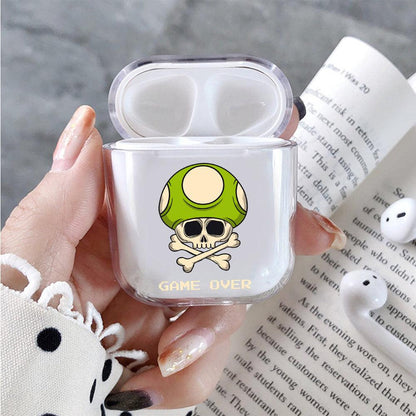 Mushroom Game Over Apple Airpods Clear Case