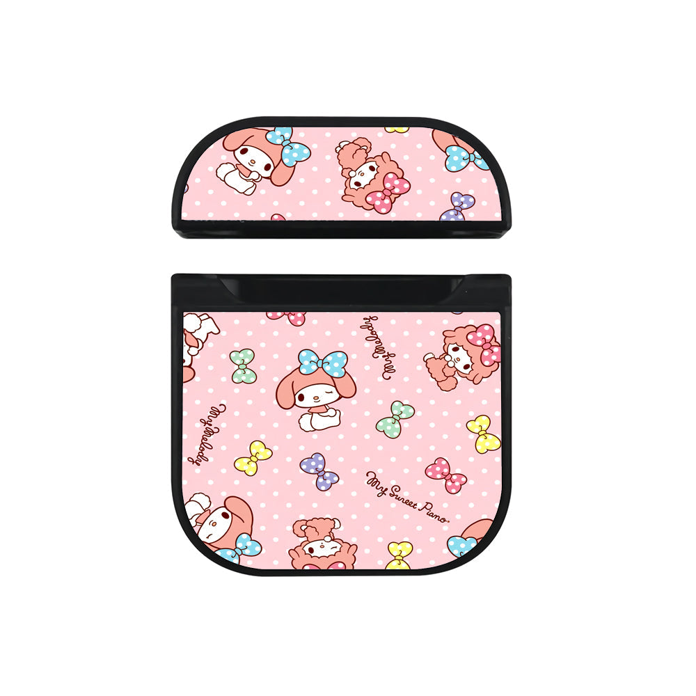 My Melody Dot Pattern Apple Airpods Case Black