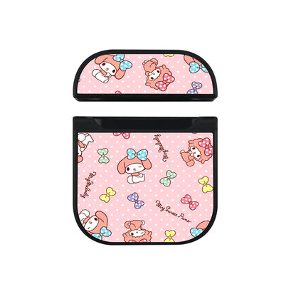 My Melody Dot Pattern Apple Airpods Case Black