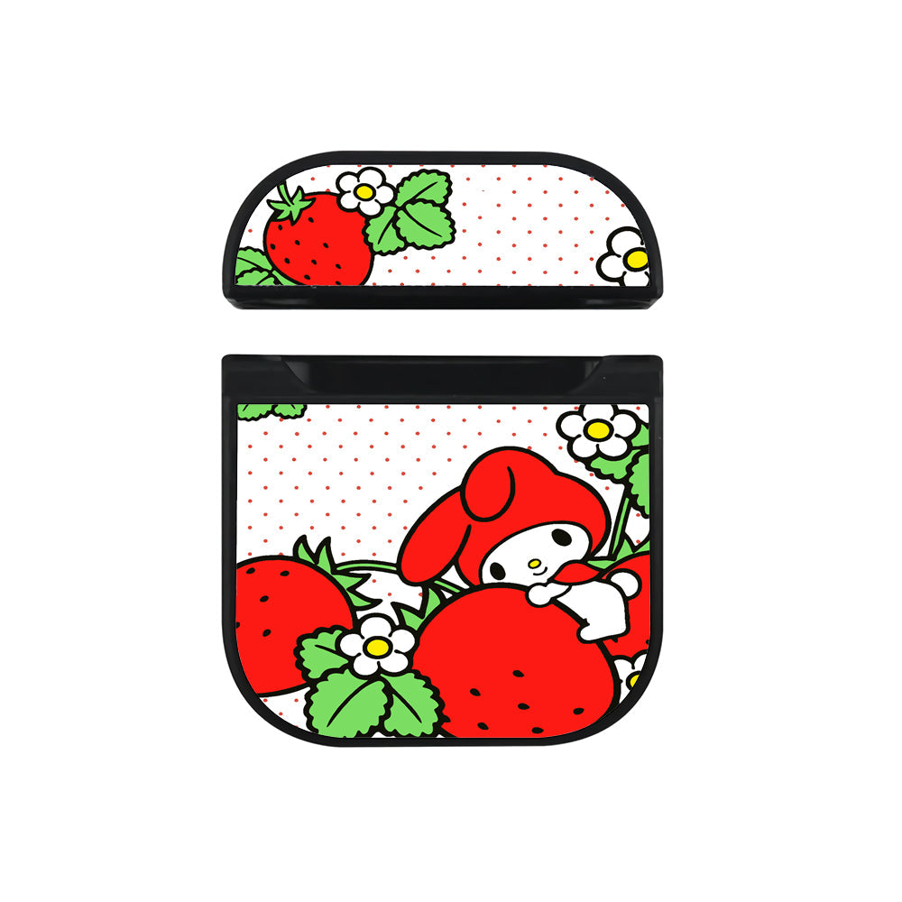 My Melody Strawberry Apple Airpods Case Black