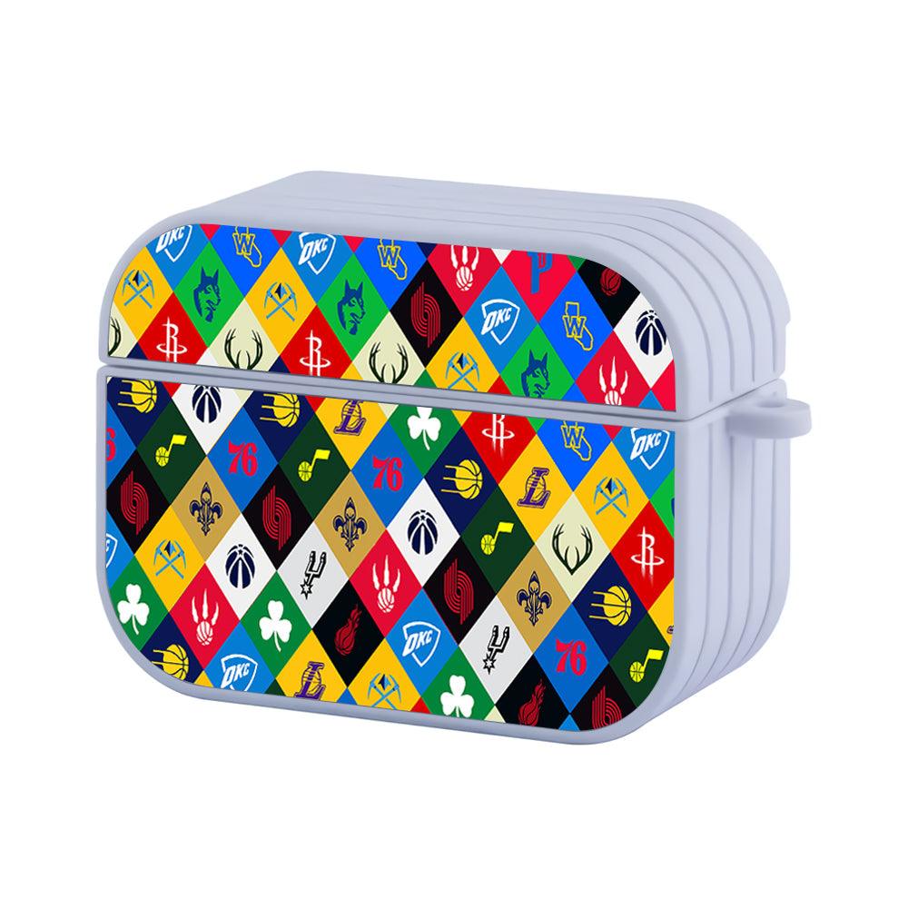 NBA Team Logo Pattern Apple Airpods Pro Case White