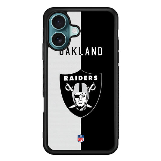 NFL The Oakland Raiders B&W Side iPhone 16 Case