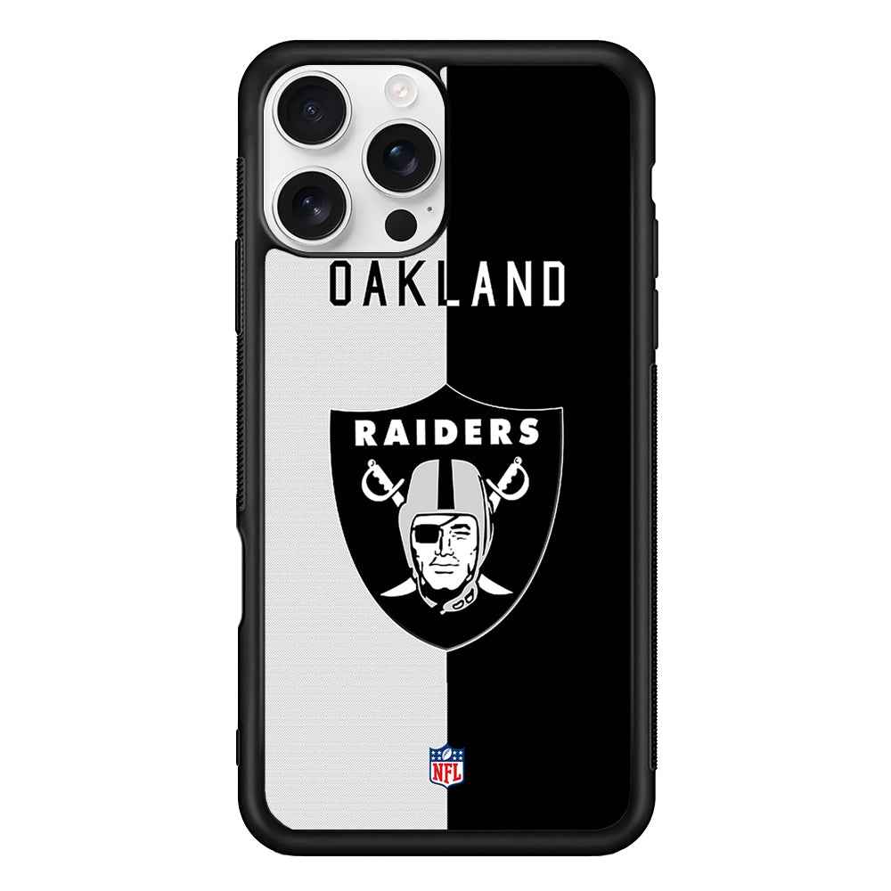 NFL The Oakland Raiders B&W Side iPhone 16 Pro Case