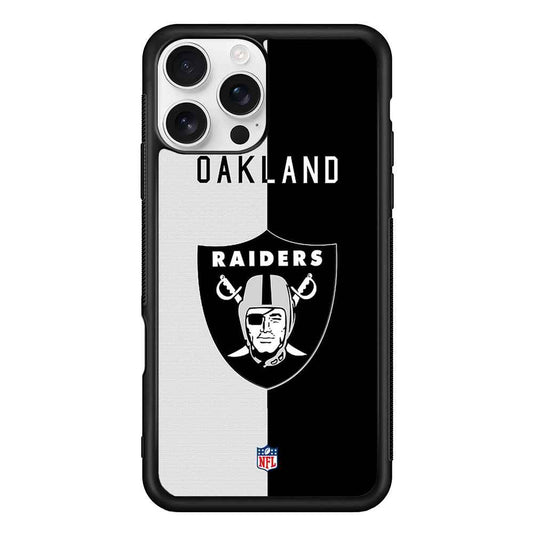 NFL The Oakland Raiders B&W Side iPhone 16 Pro Max Case