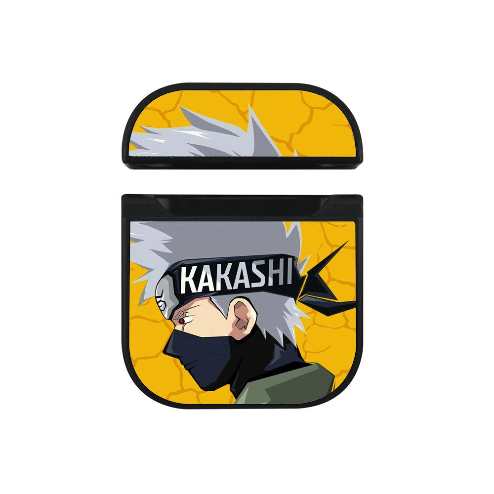 Naruto Kakashi Side Face Apple Airpods Case Black