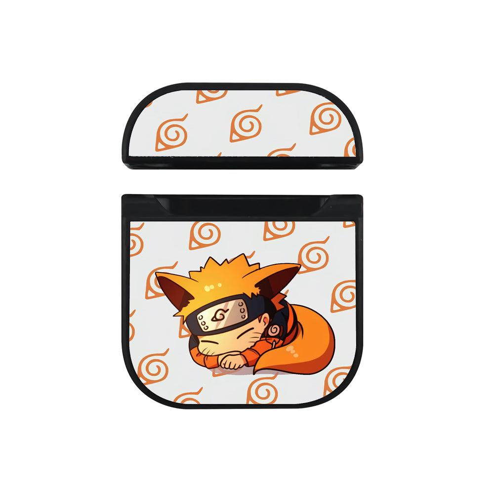 Naruto Sleep All The Day Apple Airpods Case Black