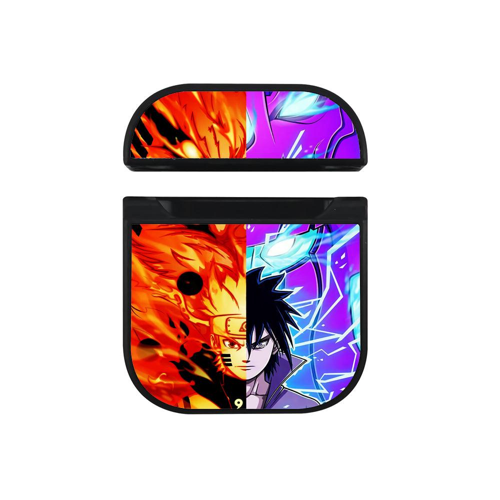 Naruto VS Sasuke Art Apple Airpods Case Black