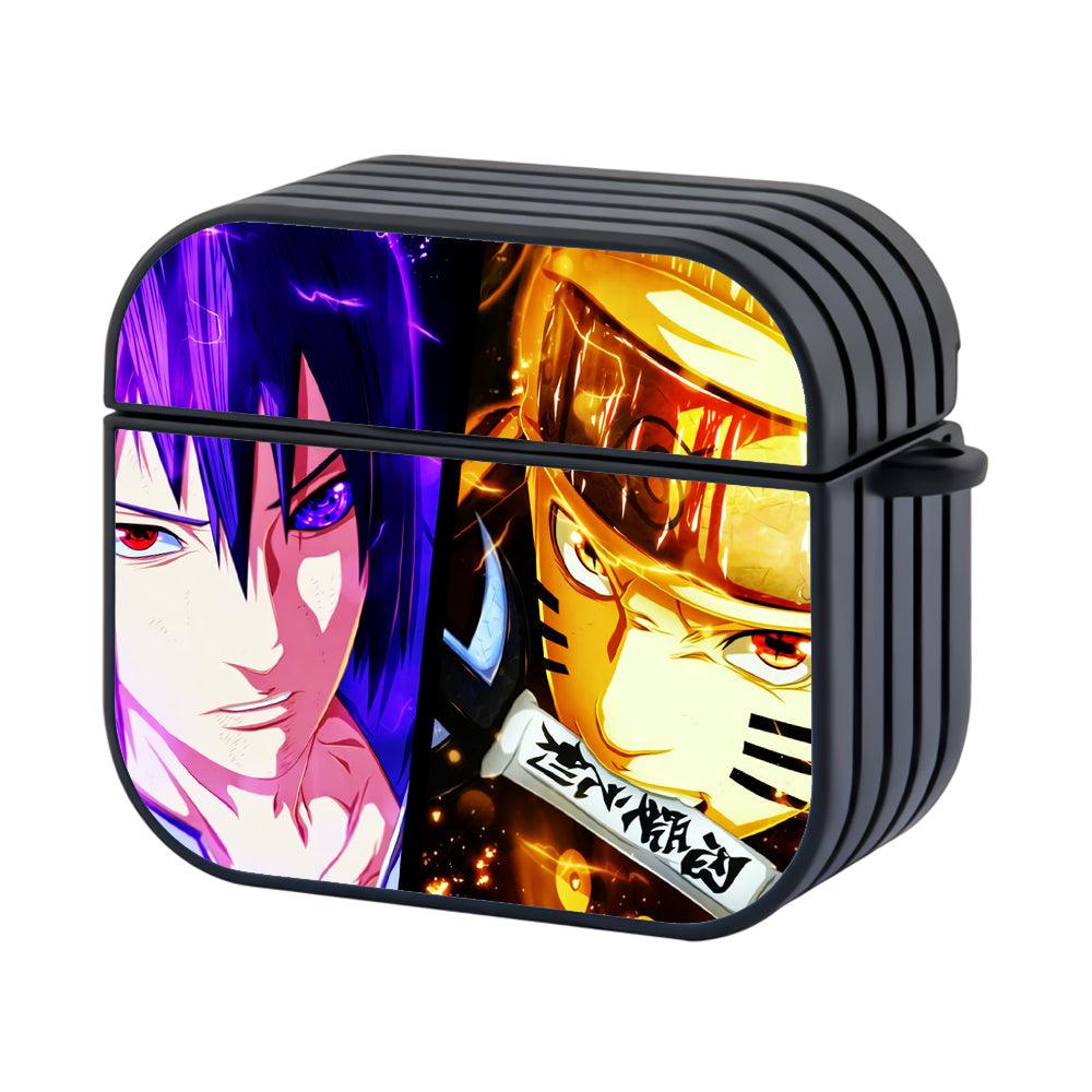 Naruto VS Sasuke Face Anime Apple Airpods 4 Case Black