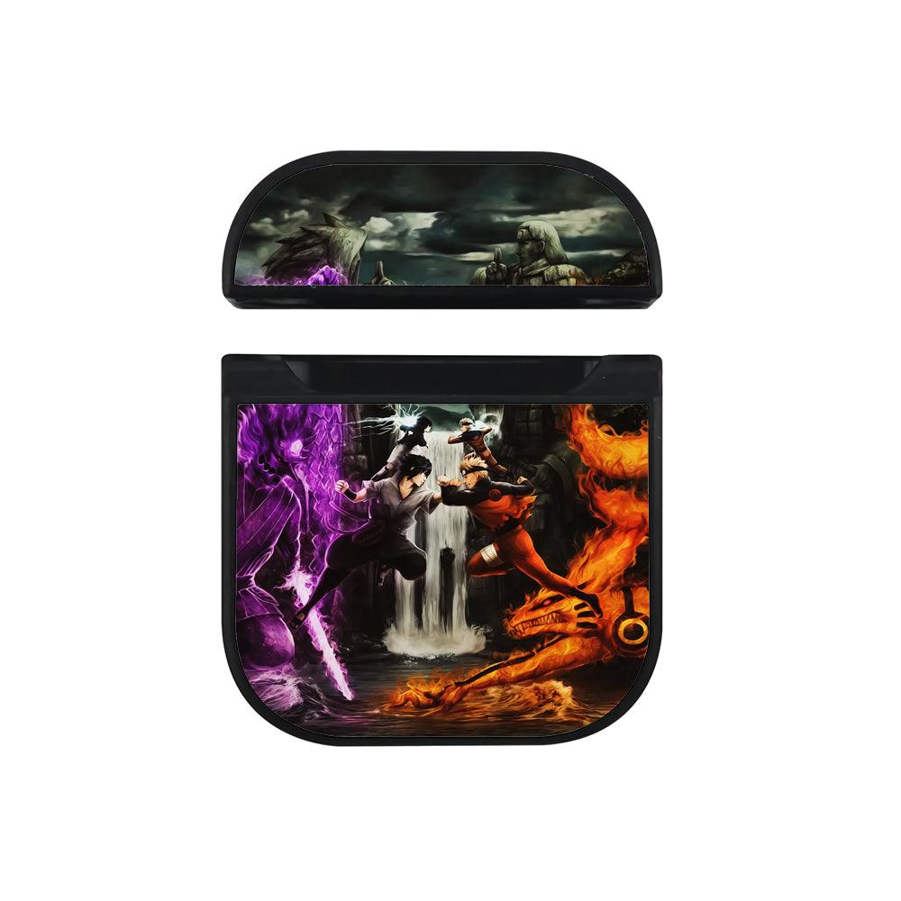 Naruto VS Sasuke Fight Apple Airpods Case Black