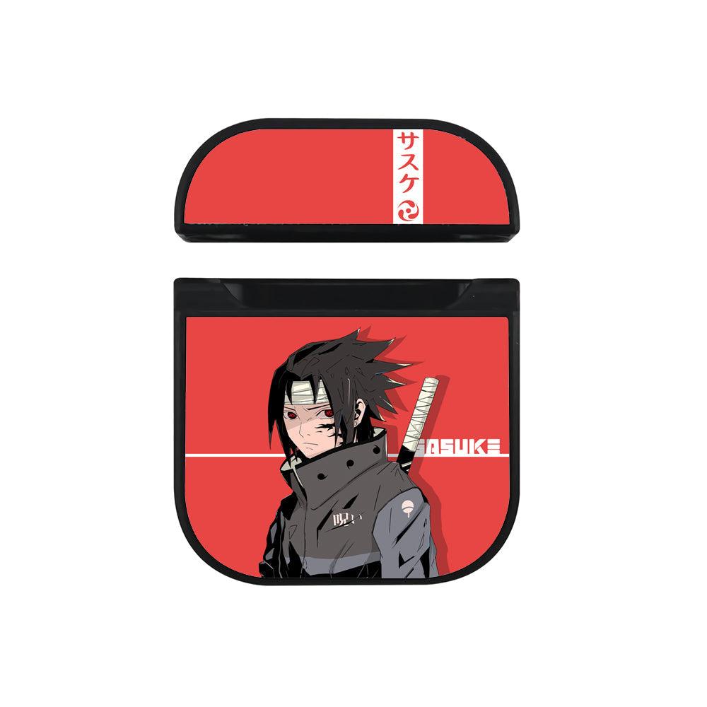 Naruto on Sasuke The Enlightener of Uchiha Apple Airpods Case Black