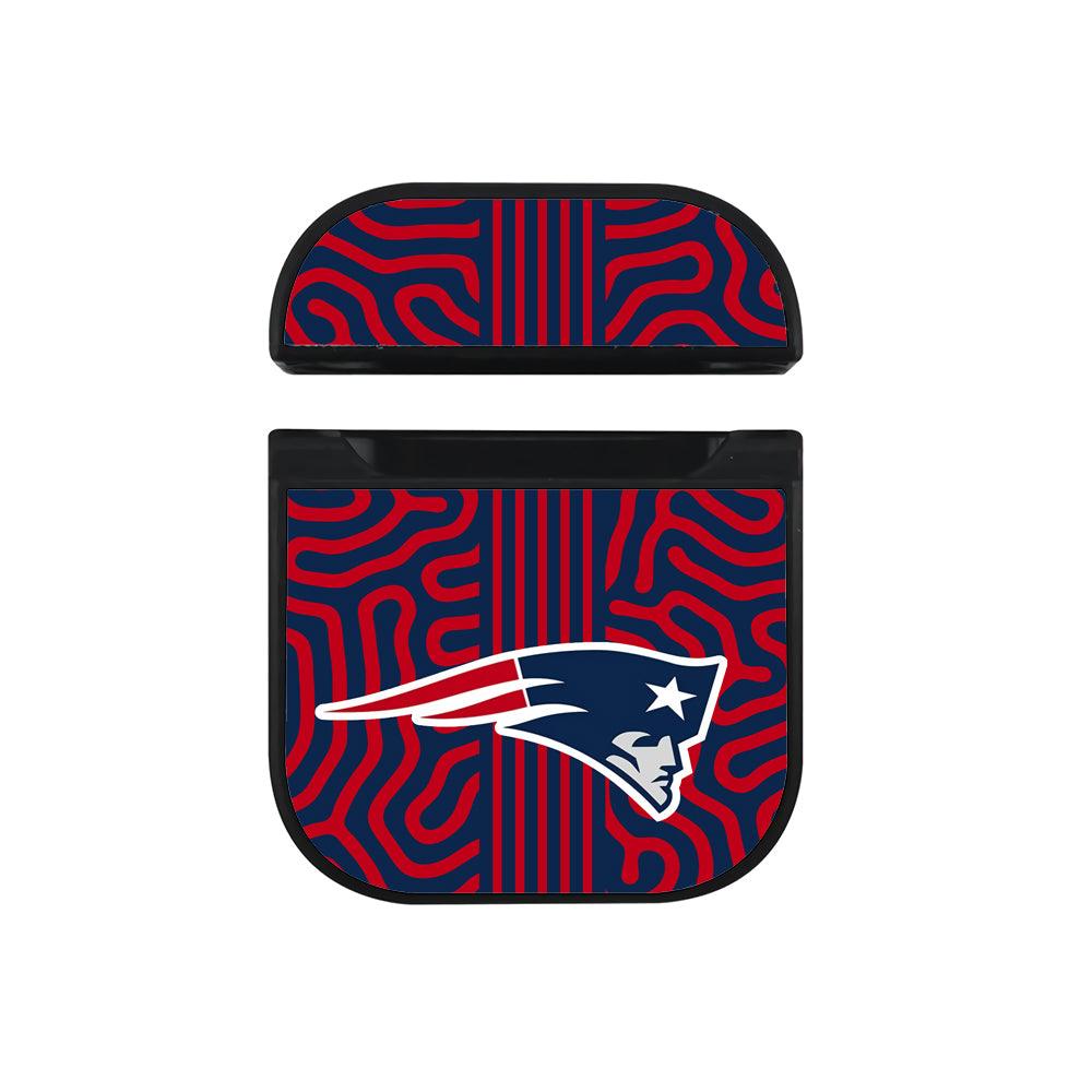 New England Patriots Line on Maze Apple Airpods Case Black