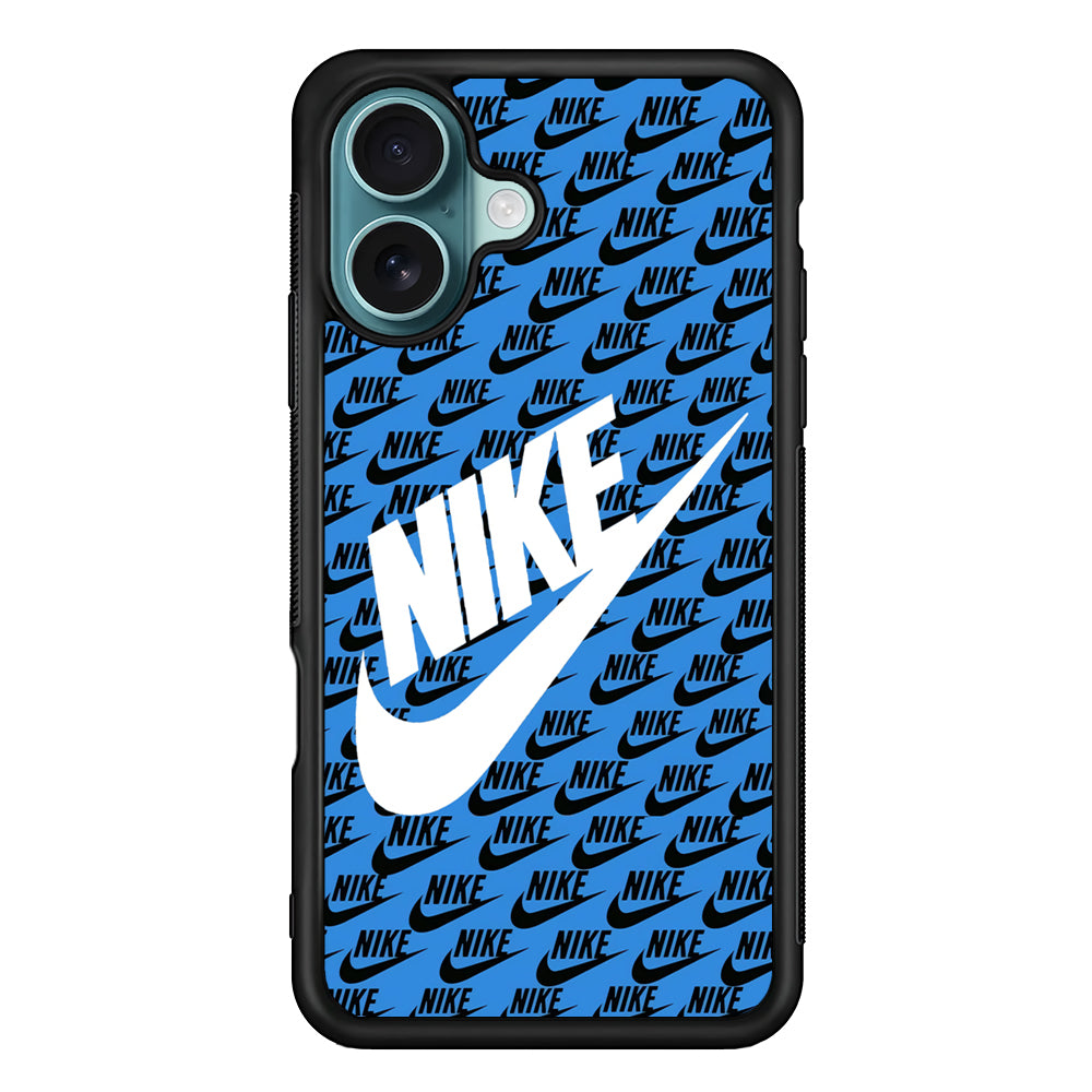 Nike Doodle Logo Blue iPhone 16 Case
