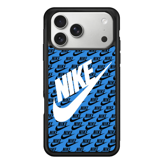 Nike Doodle Logo Blue iPhone 17 Pro Max Case
