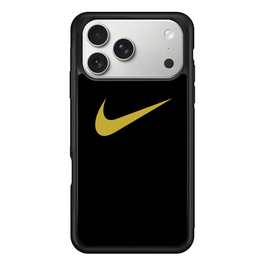 Nike Gold Logo Black iPhone 17 Pro Max Case