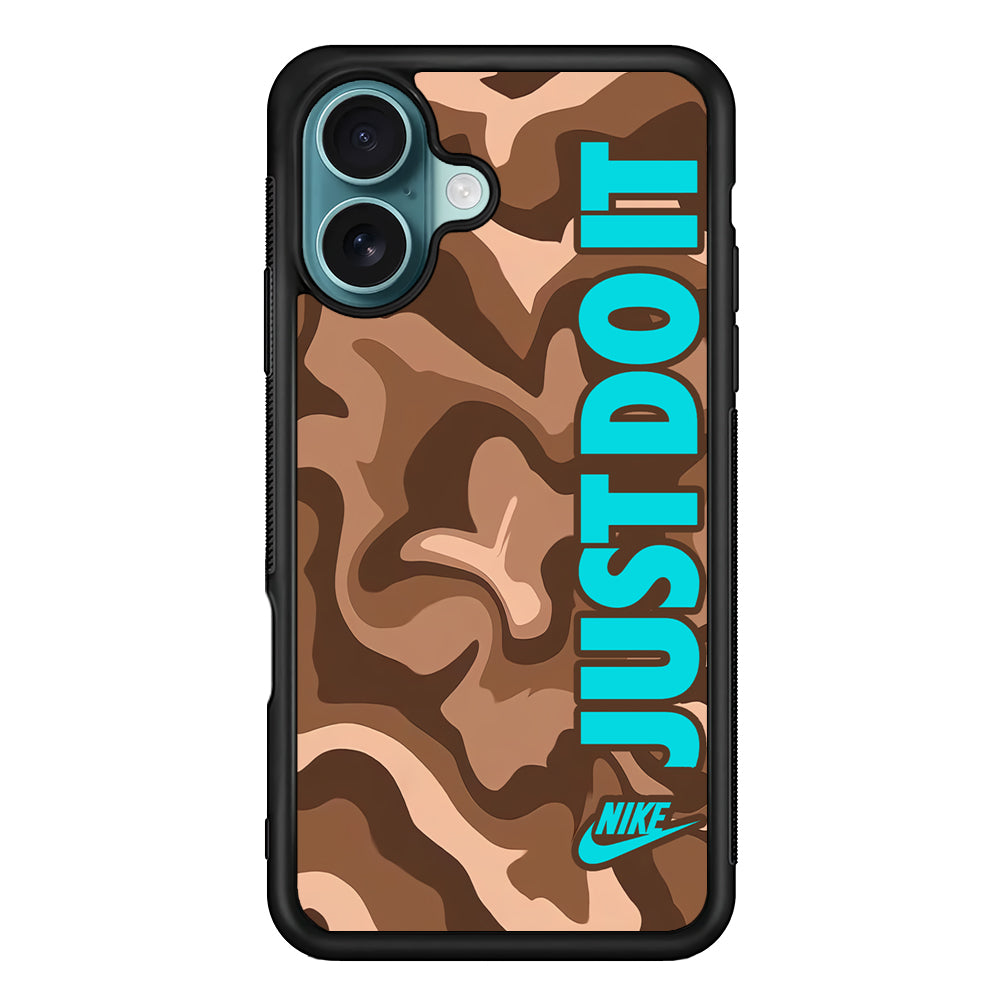 Nike Just Do It Marble Chocolate iPhone 16 Case