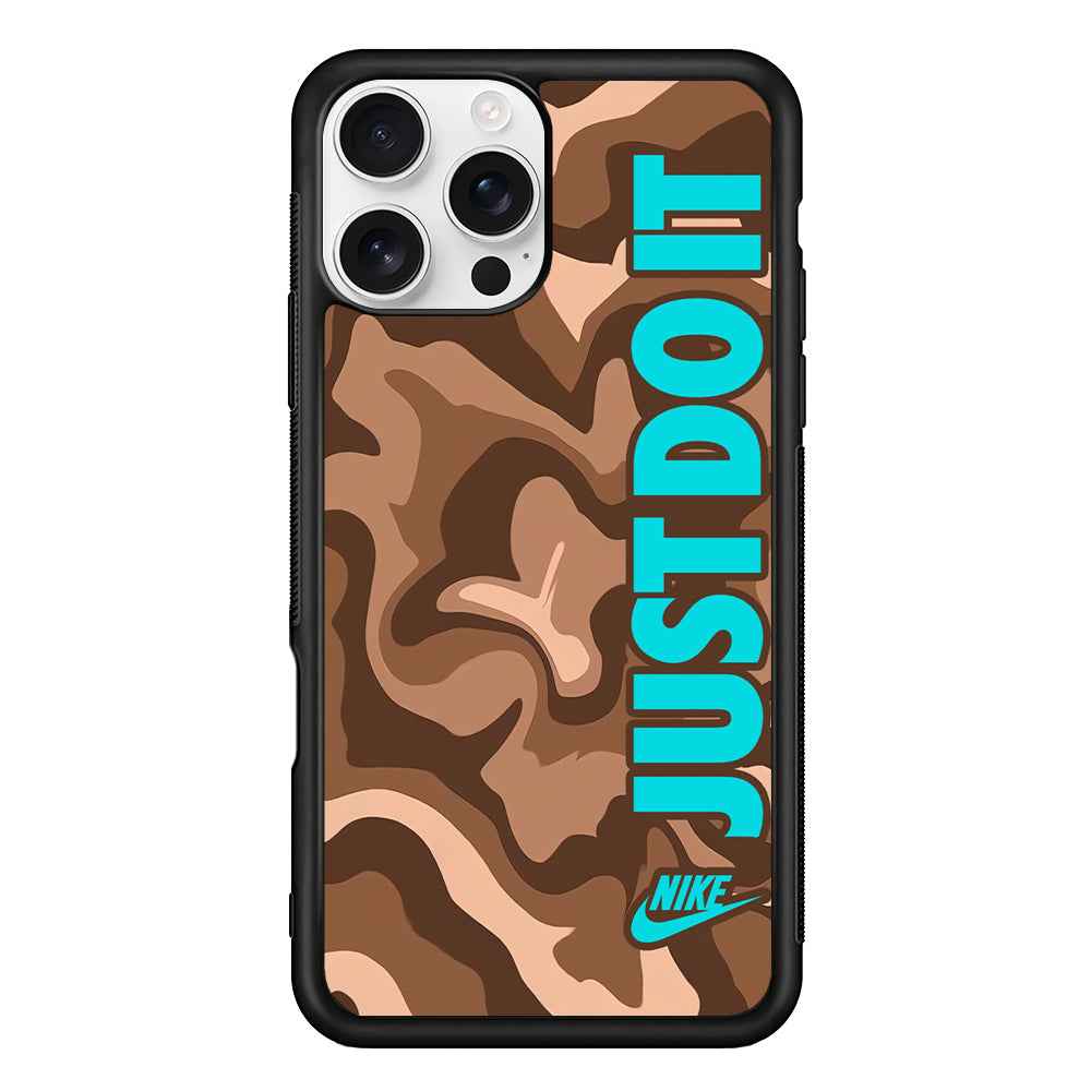 Nike Just Do It Marble Chocolate iPhone 16 Pro Case