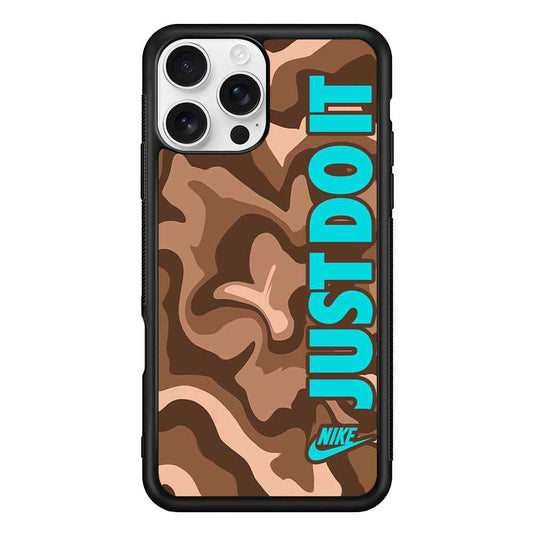 Nike Just Do It Marble Chocolate iPhone 16 Pro Max Case