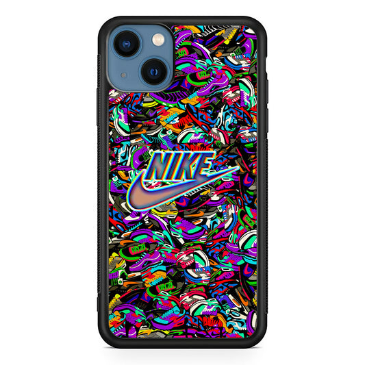 Nike Shiny Emblem in Doodle Art iPhone 15 Case - Carneyforia