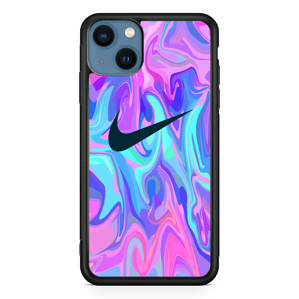 Nike Soft Marble Navy Logo iPhone 15 Case - Carneyforia